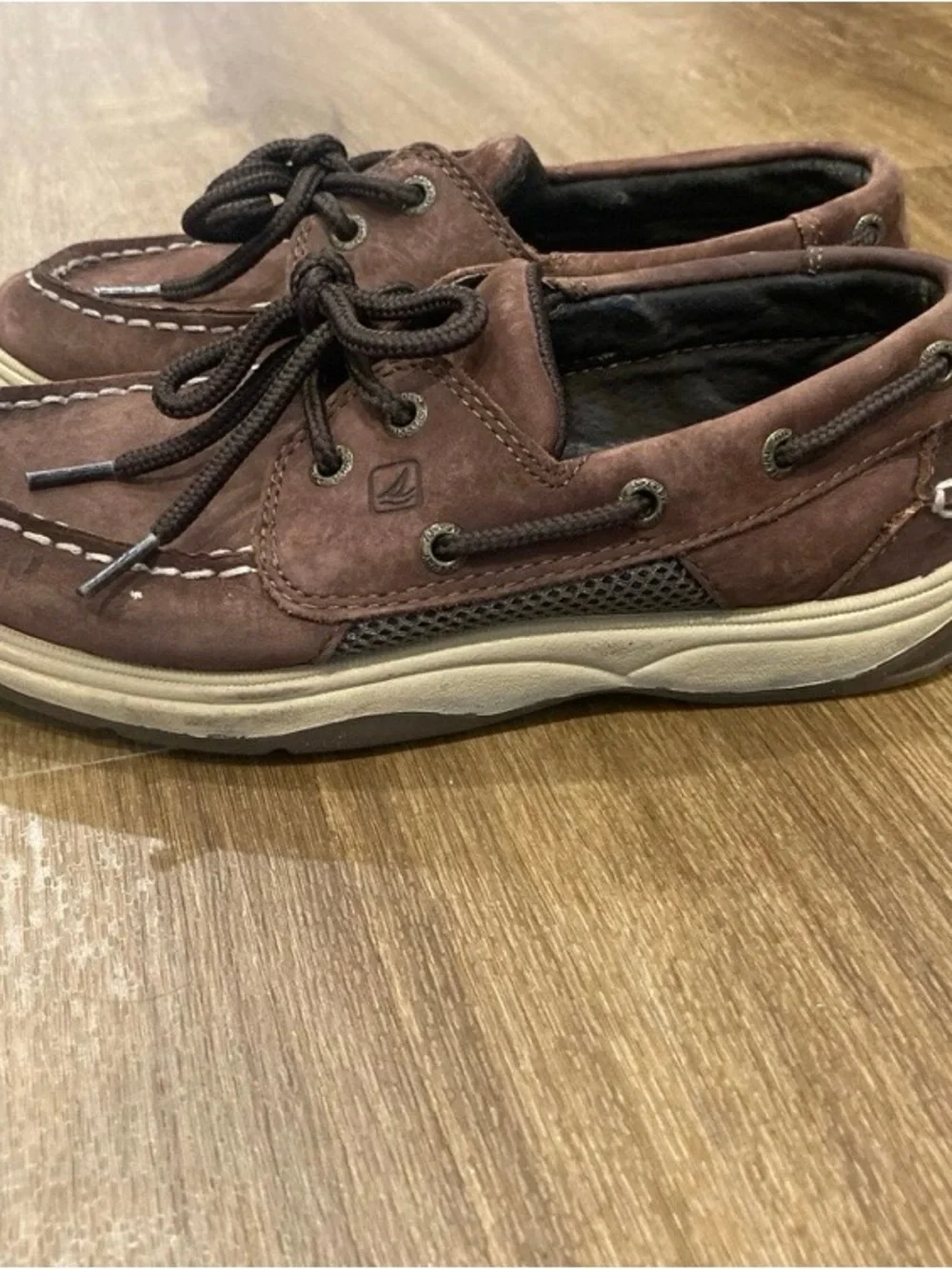Sperry Boys Intrepid Brown Leather Boat Shoes Loafers Size 2.5M